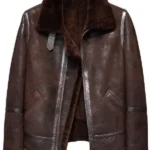 Mens Brown Distrеssеd Brown Shearling Jacket