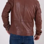 Mens Burnmoor Brown Leather Jacket back