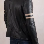 Mens Charlie II Leather Racer Jacket back