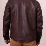 Mens Embleton Brown Leather Jacket back
