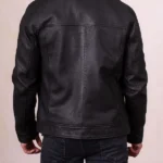 Mens Endmoor Black Leather Jacket back