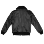 Mens Flight Leather Black Jacket back