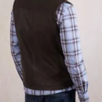Mens Glenridding Brown Leather Gilet back