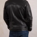 Mens Gosforth Black Leather Jacket back
