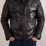 Mens Gosforth Brown Leather Jacket front