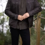 Mens Harker Brown Leather Jacket