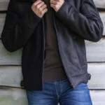 Mens Harrier Sheepskin Black Flying Jacket