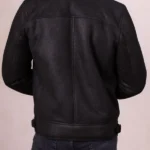 Mens Harrier Sheepskin Black Flying Jacket back