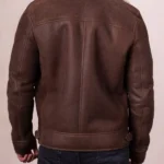 Mens Harrier Sheepskin Brown Flying Jacket back