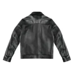 Mens Keanu Leather Black Jacket Back