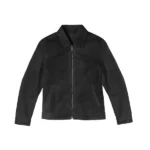 Mens Keanu Leather Matte Black Jacket Front