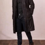 Mens Kielder Brown Long Leather Coat