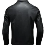 Men's Lapel Leather Biker Jacket Back