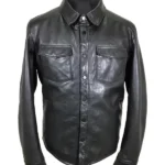 Men's Leather Shirt Jacket