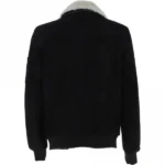 Mens Luxury Sheepskin Black Pilot Suede Leather Jacket back