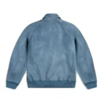 Mens Major League Blue bomber Suede Jacket back