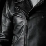Mens Motorcycle Black Leather Jacket
