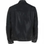 Mens Nappa Black Leather Jacket Back