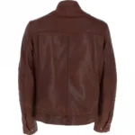 Mens Nappa Dark Brown Leather Jacket Back