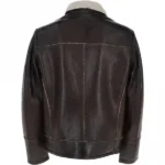 Mens Nappa Teddy Brown Leather Jacket back