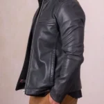 Mens Penton Blue Leather Jacket side