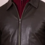 Mens Ravenstonedale Brown Collared Leather Jacket