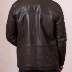 Mens Ravenstonedale Brown Collared Leather Jacket back