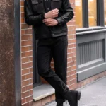 Mens Roughout Cruiser Black Leather Jacket