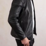 Mens Scafell Black Leather Jacket
