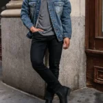 Mens Selvedge Blue Denim Trucker Jacket