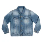 Mens Selvedge Blue Denim Trucker Jacket Front
