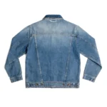 Mens Selvedge Blue Denim Trucker Jacket back