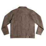 Mens Selvedge Brown Denim Trucker Jacket back