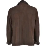 Mens Sheepskin Flying Brown Leather Jacket back