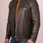 Mens Stonecroft Brown Leather Jacket