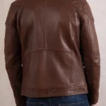 Mens Stonecroft Brown Leather Jacket back