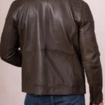 Mens Stonecroft Brown Leather Jacket back