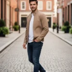 Mens Suede Racer Leather Jacket