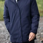Mens Thirlmere Navy Raincoat Front