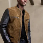 Mens Varsity Suede Brown Leather Jacket