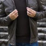 Mens Warwick Brown Leather Jacket