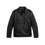 Mens Waxed Canvas Field Black Jacket Front
