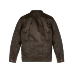 Mens Waxed Canvas Field Dark Olive Jacket Back