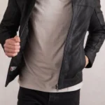Mens Wilton Black Leather Jacket