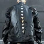 Metallic Deconstruction Darkwear Leather Jacket Back