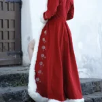 Mrs Claus Velvet Red Long Coat back