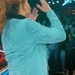 Reba McEntire The Voice S28 Blue Fringe Coat back