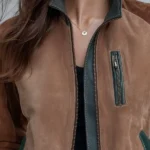 Retro Colorblock Zip-Up Microsuede Jacket