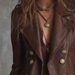 Retro Double-breasted Wide Lapel Faux Jacket