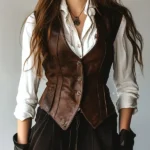 Retro Down Leather Waistcoat